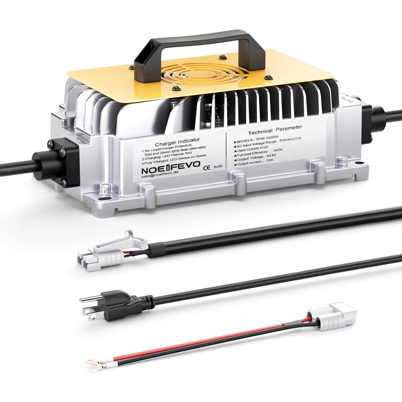 NOEIFEVO 43.8V 20A  Lithium battery charger For 36V 38.4V LiFePO4 Battery, Golf Car Battery